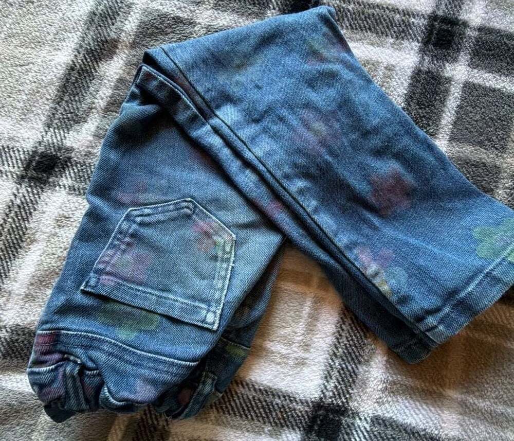 Baby And Toddler Girls Sleeveless Paint Splatter Denim Shortalls - DENIM